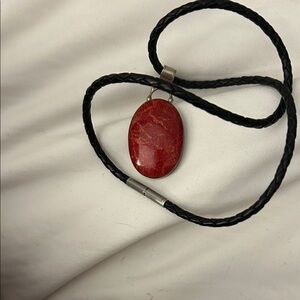 Elegant Red Stone Pendant Necklace